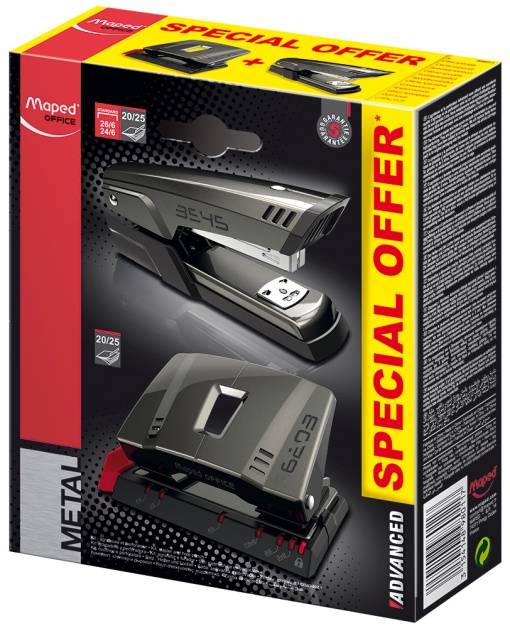 Kit MAPED Advanced Agrafador 24 com 6 26 com 6 + Furador 20 com 25 folhas