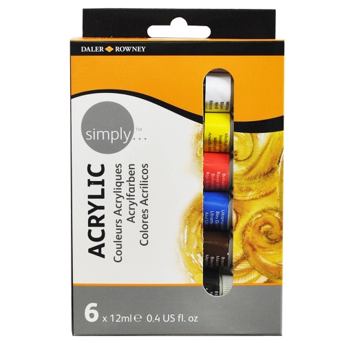 Tinta Acrílica DALER-ROWNEY Simply 6 Cores 6x12ml