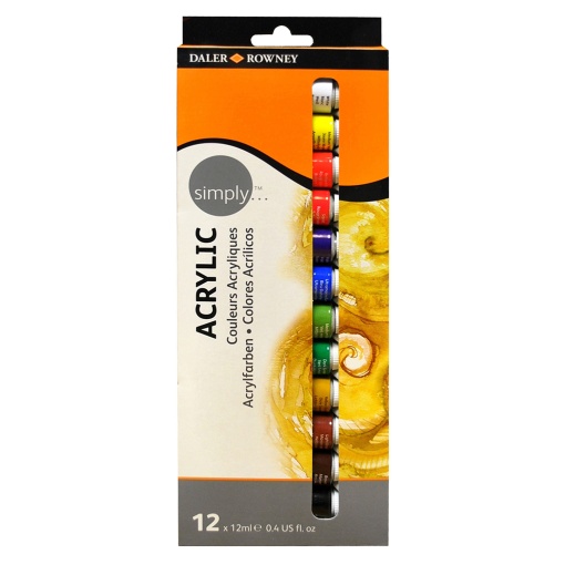Tinta Acrílica DALER-ROWNEY Simply 12 Cores 12x12ml