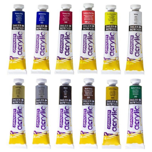Tinta acrílica Daler-Rowney Graduate 12 cores 12x22ml
