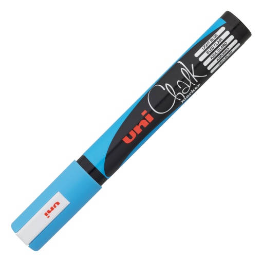 Marcador de giz líquido UNI Pwe-5m 2,5mm azul claro 12