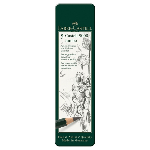 Lápis de Carvão FABER-CASTELL 9000 Jumbo (5 unidades) Hb/2b/4b/6b/8b