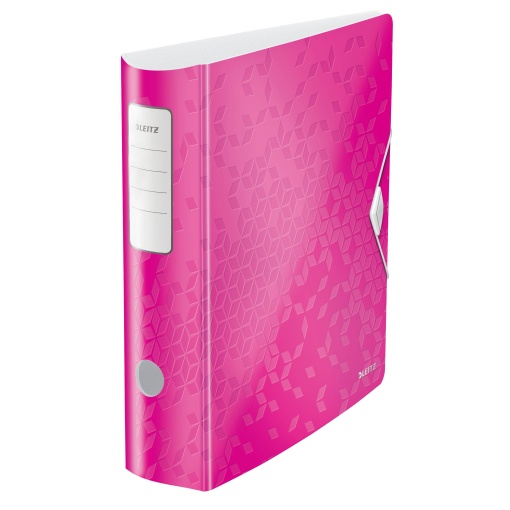 Pasta de Arquivo LEITZ WOW A4 Comercial lombada de 80mm 2 Argolas Rosa