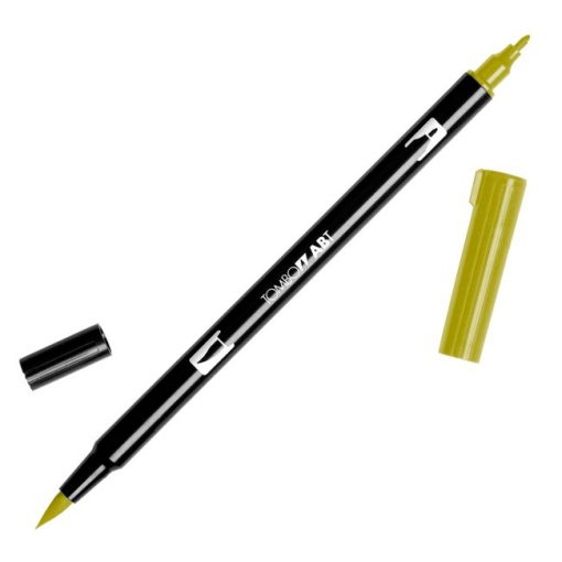 Brush pen aguarelável TOMBOW 2 pontas ABT-076 verde ocre
