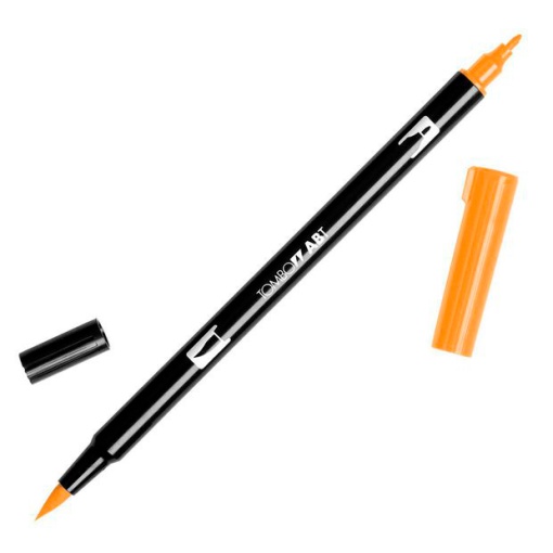 Brush Pen Aguarelável TOMBOW com 2 Pontas ABT-933 Laranja Claro