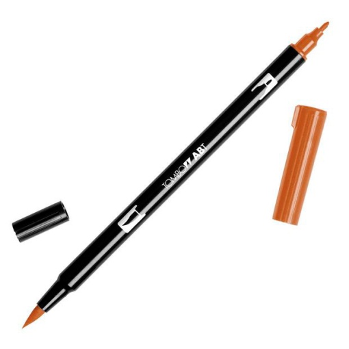 Brush pen aguarelável TOMBOW 2 pontas ABT-947 castanho sienna queimado