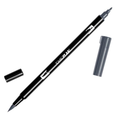 Brush Pen Aguarelável TOMBOW com 2 Pontas ABT-N45 Cinza Claro 10
