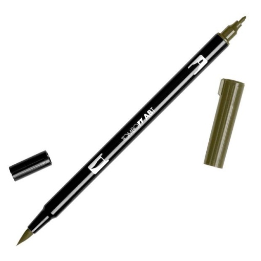 Brush Pen Aguarelável TOMBOW com 2 Pontas ABT-N57 Cinza Quente 5