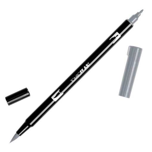 Brush Pen Aguarelável TOMBOW com 2 Pontas ABT-N65 Cinza Claro 5