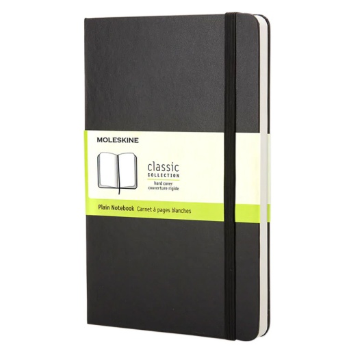 Caderno A5 Liso Capa Dura MOLESKINE Classic Preto com Elástico