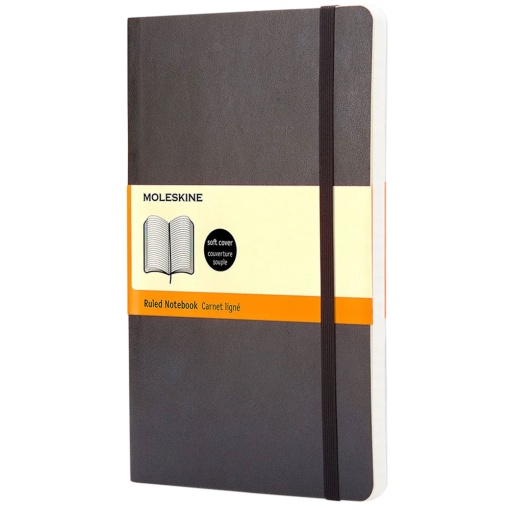 Caderno A5 Pautado MOLESKINE Classic Preto com Elástico
