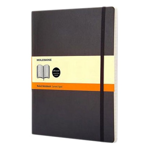 Caderno 19x25cm Pautado MOLESKINE Classic Preto com Elástico
