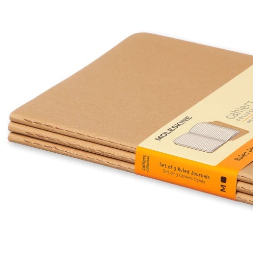 Caderno A6 pautado MOLESKINE kraft - 3 unidades