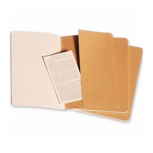 Caderno A6 pautado MOLESKINE kraft - 3 unidades
