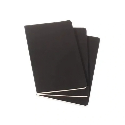 Caderno A5 pautado MOLESKINE preto - 3 unidades