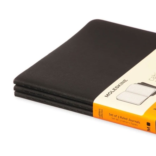 Caderno A5 pautado MOLESKINE preto - 3 unidades