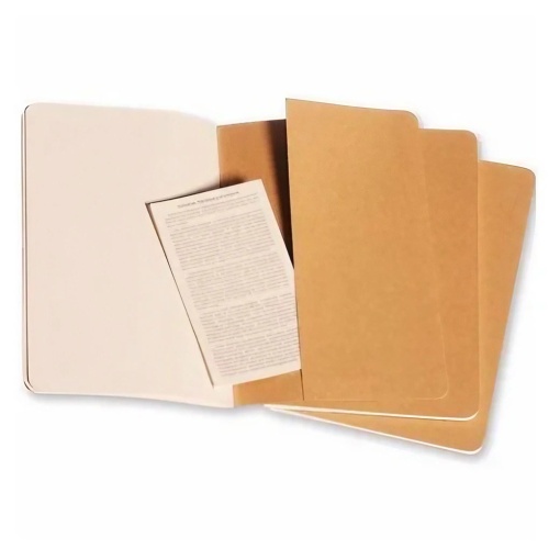Caderno A5 pautado MOLESKINE kraft - 3 unidades