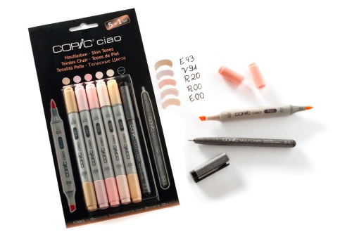 Marcador COPIC Ciao 2 pontas 5+1 tons pele