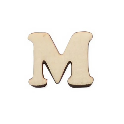 Letra de Madeira M 1,7cm com 3 unidades