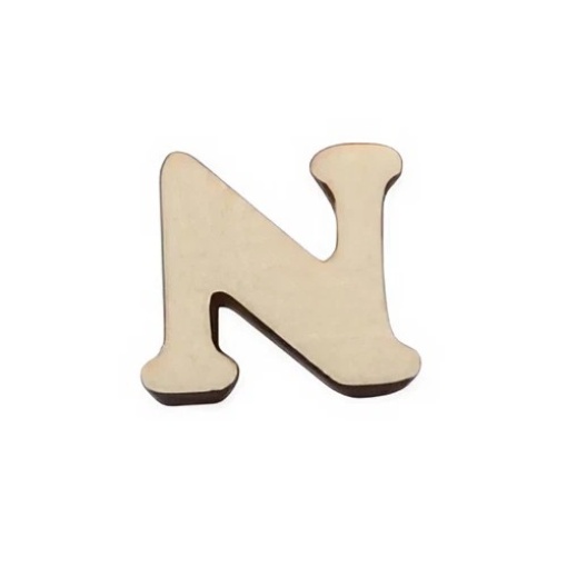 Letra de Madeira N 1,7cm com 3 unidades