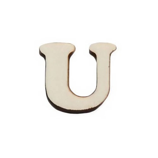 Letra de Madeira U 1,7cm com 3 unidades