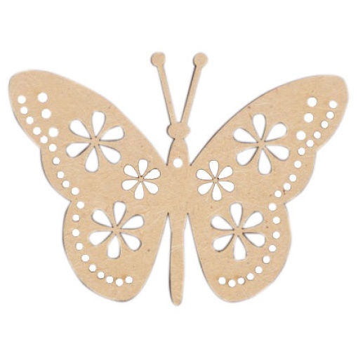 Borboleta de Madeira 5x4,1x0,2cm com 3 unidades