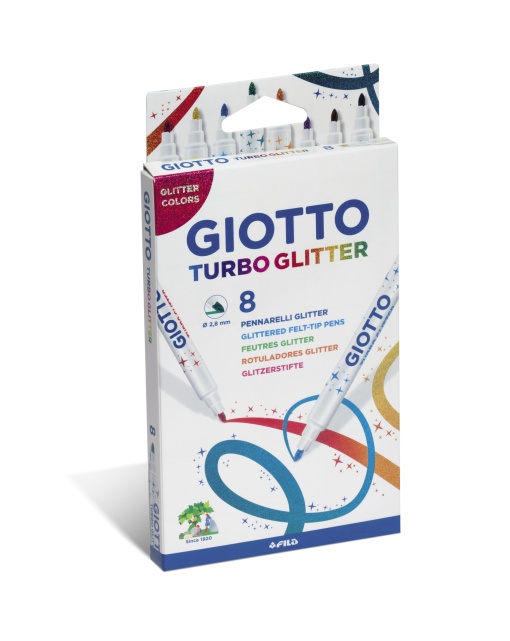 Canetas de Feltro GIOTTO Turbo Glitter com 8