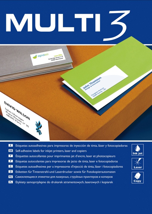 Etiquetas A4 99,1x139mm Branco 100 folhas 400 unidades MULTI 3