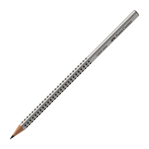 Lápis Grafite FABER-CASTELL Grip 2001 B Nº 1 Cinza Anti-stress
