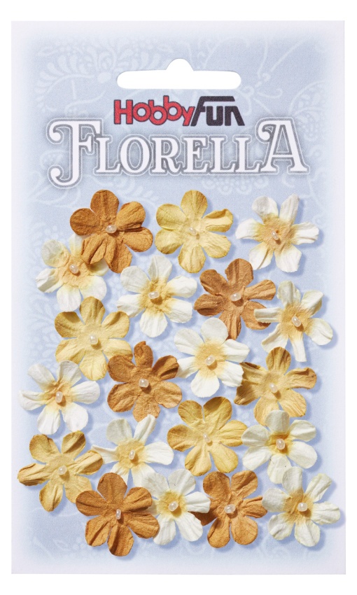 Flor de Papel 2cm amarelo com 20 unidades Hobby Fun Florella