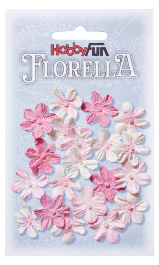Flor de Papel 2cm rosa com 20 unidades Hobby Fun Florella