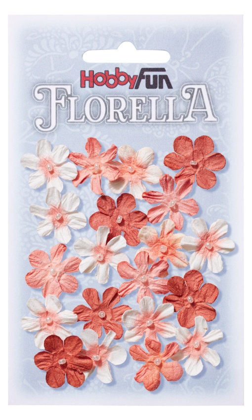 Flor de Papel 2cm pêssego com 20 unidades Hobby Fun Florella