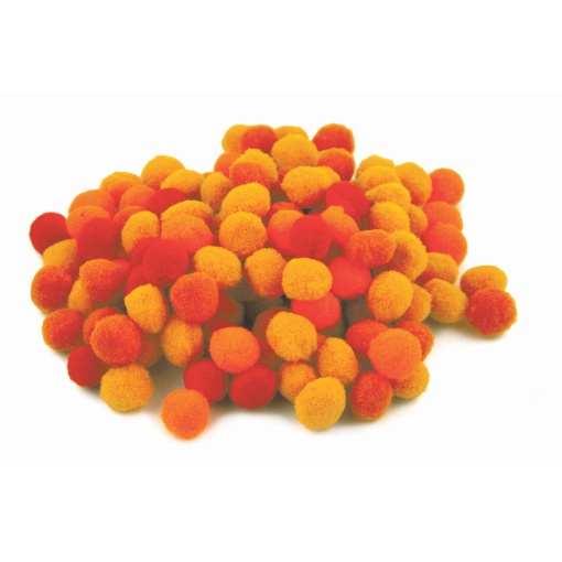 Pompones Meyco 10mm Naranja - 120 unidades