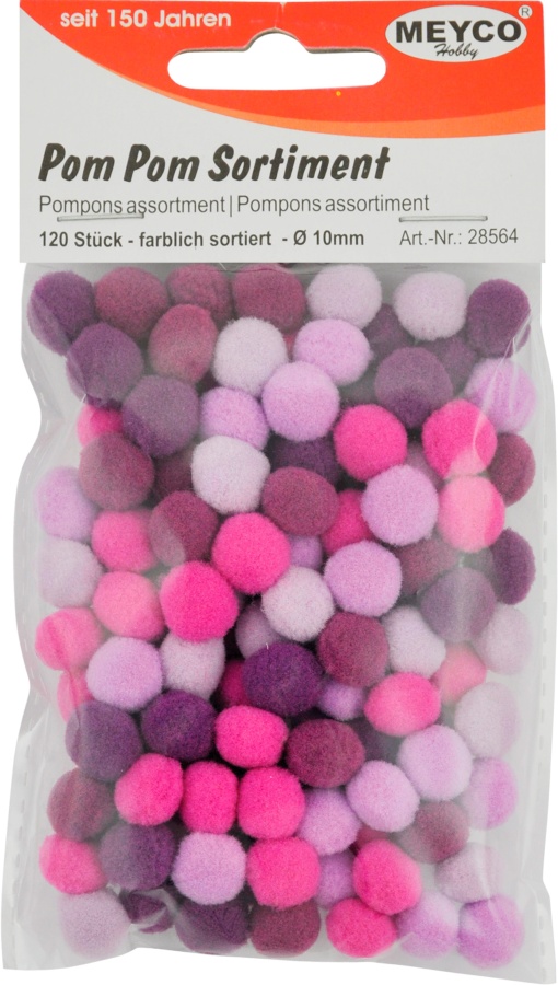 Pompons 10mm Violeta com 120 MEYCO