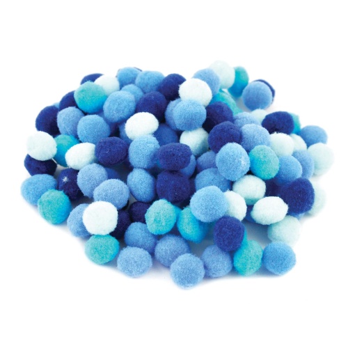 Pompones azules de 10mm MEYCO - 120 unidades