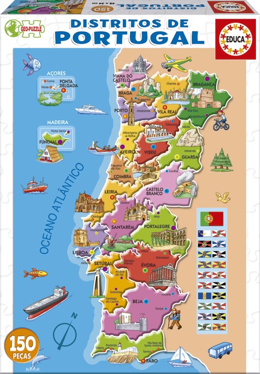 Puzzle EDUCA 150 peças Mapa PORTUGAL