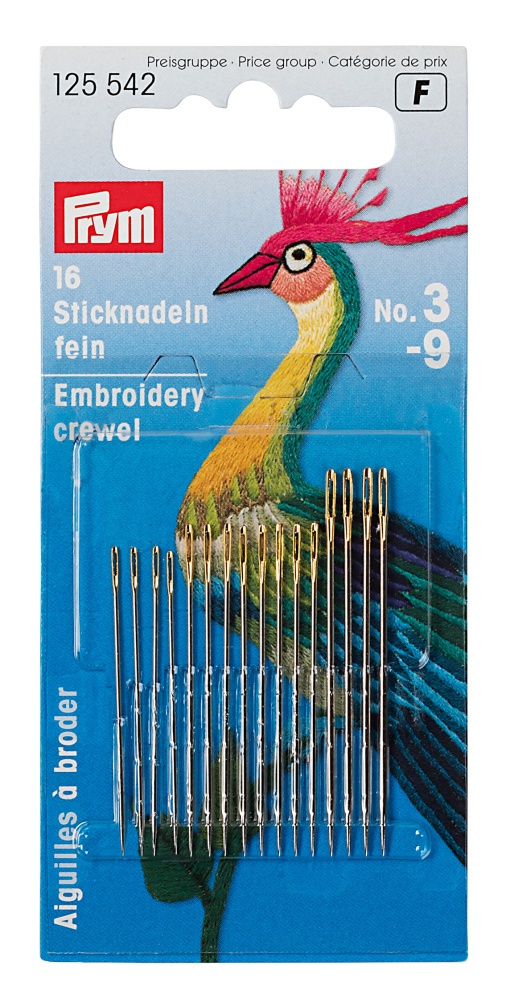 Agulha de bordar N.3/9 PRYM com 16 unidades