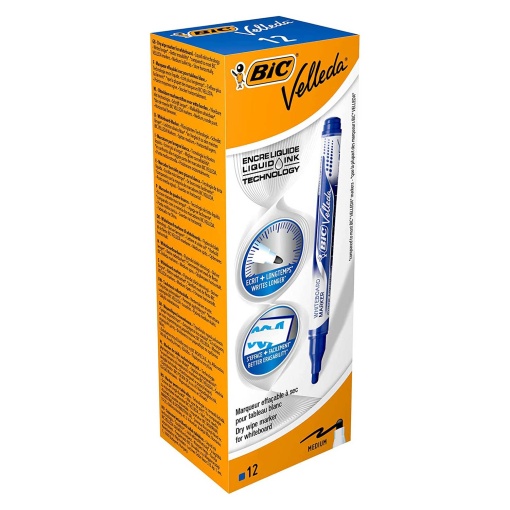 Marcador de pizarra blanca BIC Velleda Liquid Ink Pocket, azul.