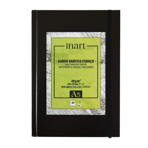 Diário Gráfico INART A5 110g 80 folhas com Elástico