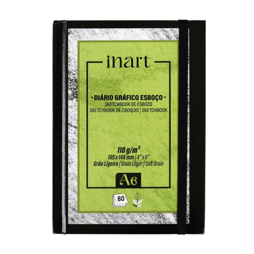 Diário Gráfico INART A6 110g 80 folhas com Elástico