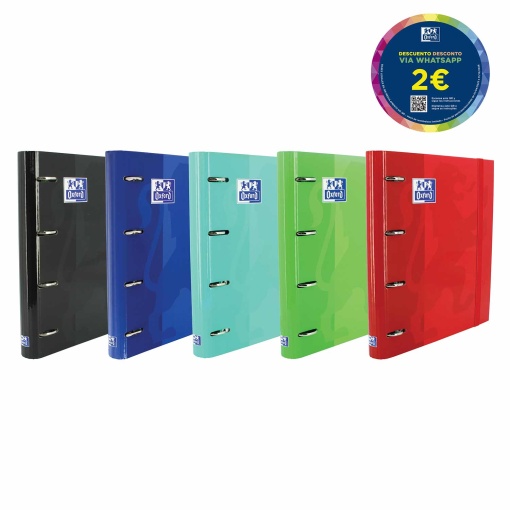 Dossier Escolar A4 com Recarga Pautada OXFORD Classic lombada estreita 4 Argolas