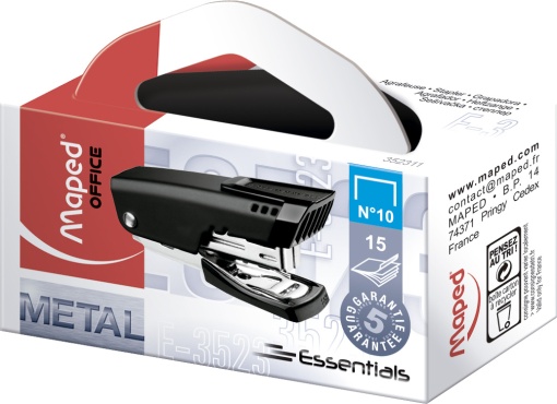 Agrafador MAPED Essentials Mini nº 10 15 folhas Preto