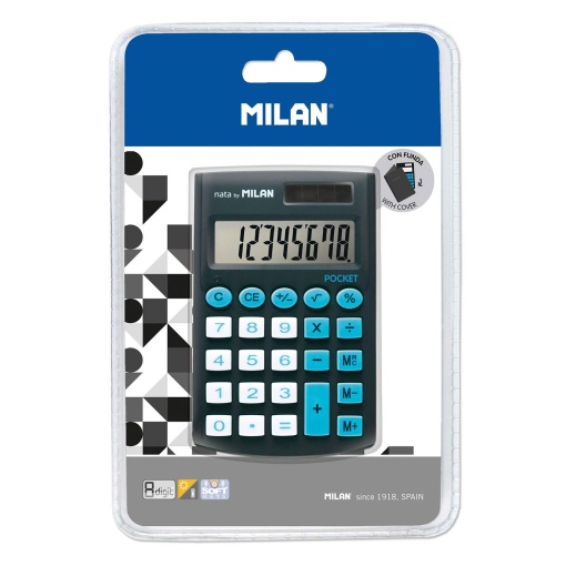 Calculadora de Bolso MILAN Preto 8 Dígitos