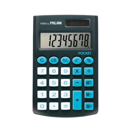 Calculadora de Bolso MILAN Preto 8 Dígitos