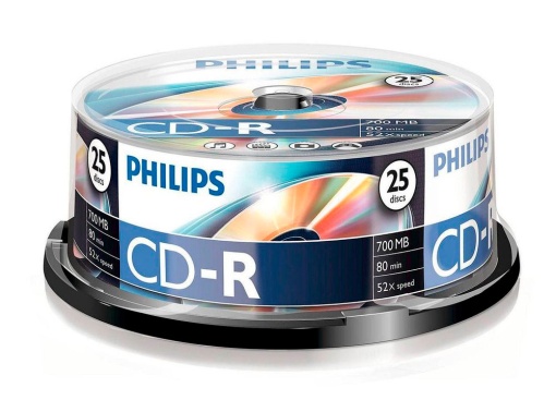 CD-R 700MB Phillips/HP 52X 80min Spindle com 25