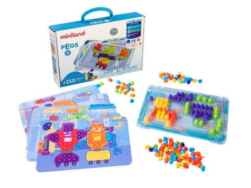 Pinos MINILAND Pegs 15mm 6 Motivos 150 peças
