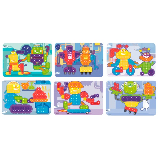 Pinos MINILAND Pegs 15mm 6 Motivos 150 peças