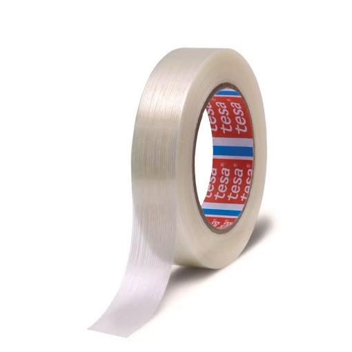 Fita Adesiva para Embalagem 50mx25mm Filamentos Fibra de Vidro Transparente TESAPACK 4590