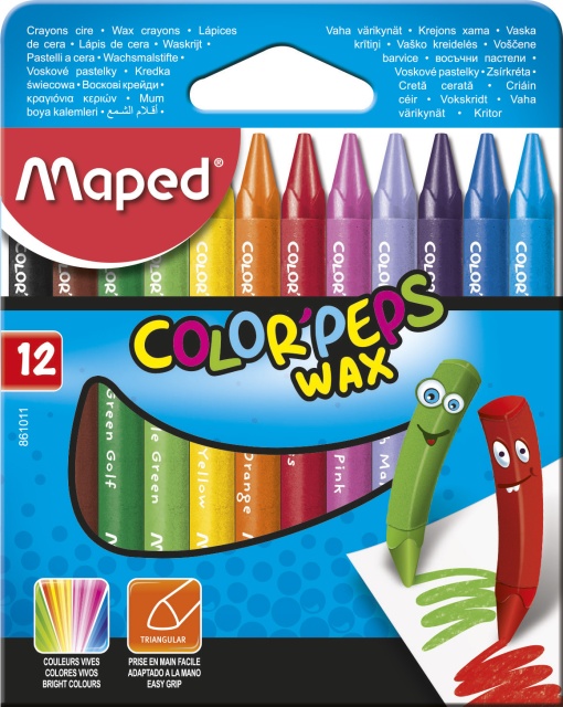 Lápis de Cera MAPED Color Peps Wax caixa com 12