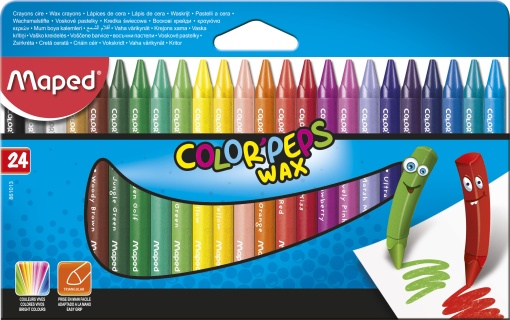 Lápis de Cera MAPED Color Peps Wax caixa com 24